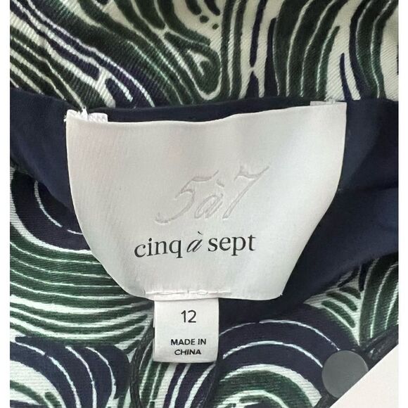 Cinq a Sept Kacydie Dark Emerald Multi Dress NWT Size 12 - Picture 9 of 11